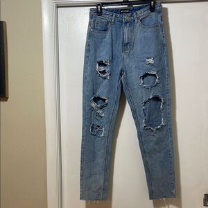 PrettyLittleThing Light Blue Denim Jeans size 10